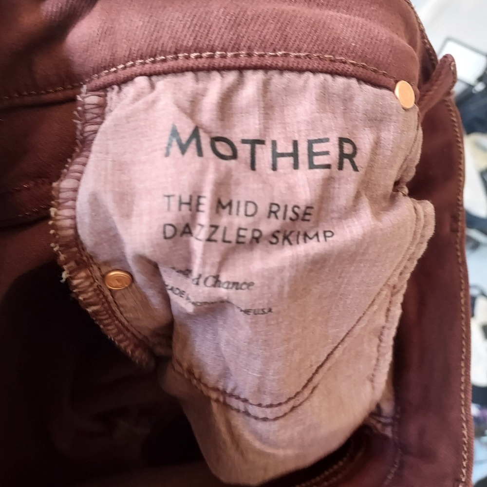 Mother The Mid Rise Dazzler Skimp Womens Size 26 Dark Fudgesickle Wash Jeans‎ - Picture 10 of 16